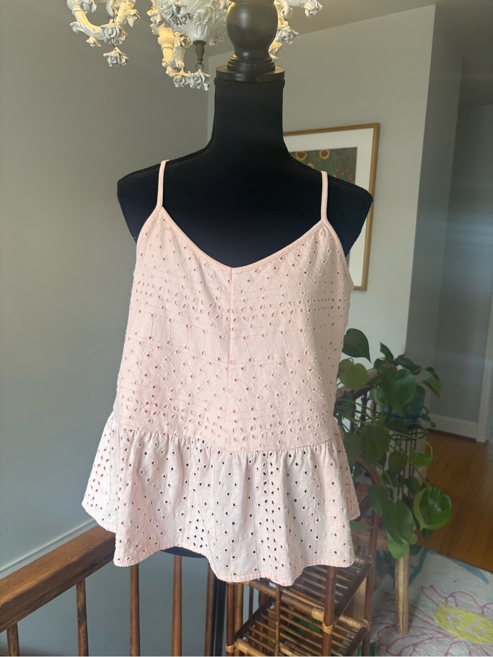Light Pink Eyelet Camisole Top